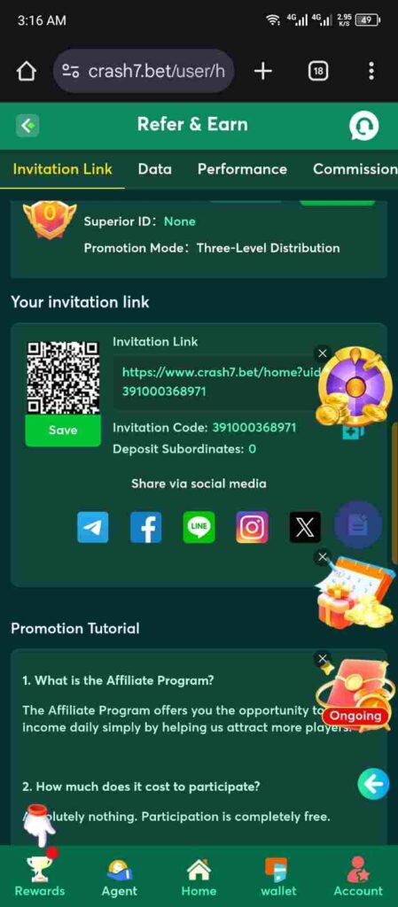 Crash7 Bet Game