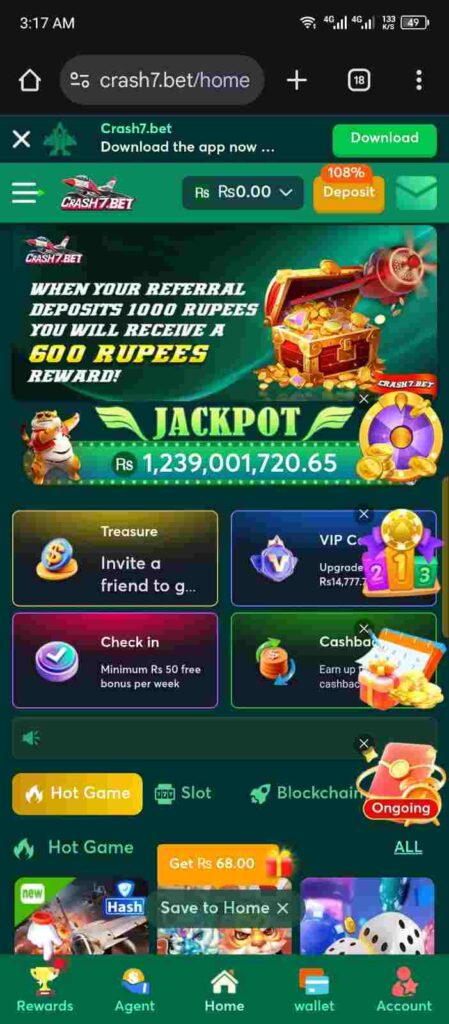Crash7 Bet Game