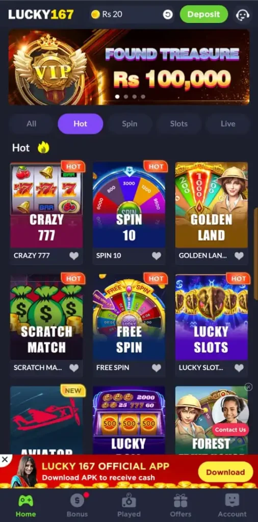 Lucky167 Game